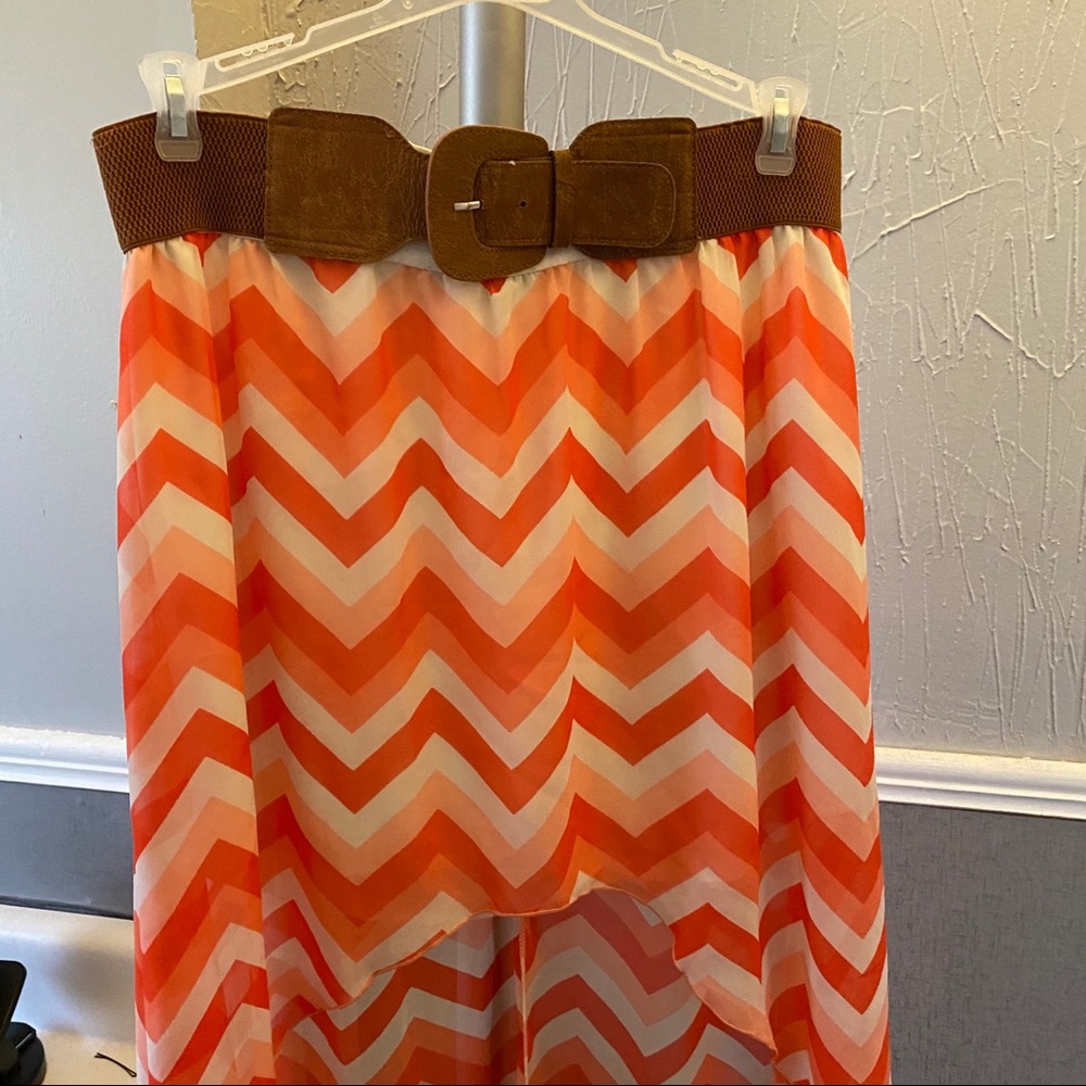 Chevron High Low Skirt